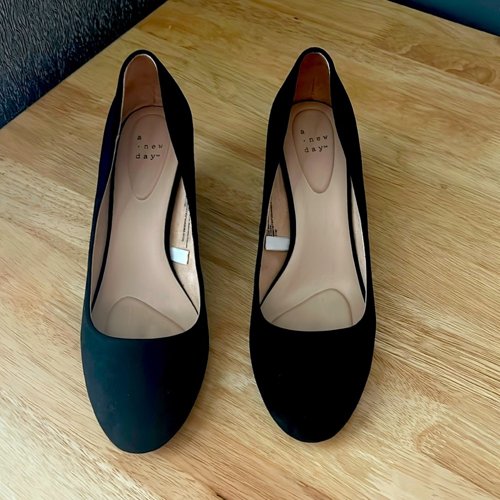 Black Suede Wedge Heels